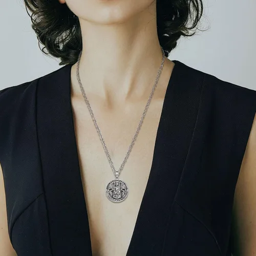 Miniatura 115 de Vito Collar de plata de ley 925 para mujeres y hombres, San Benito, crucifijo, Caravaca, San Cristóbal, San Judas, medalla patronal, amuleto