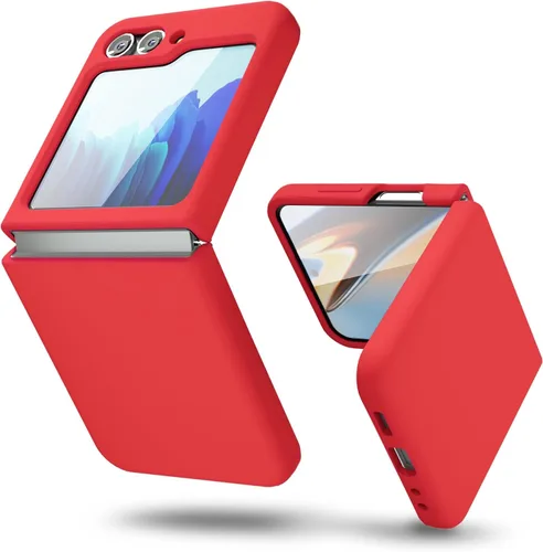 Miniatura 42 de oakxco Funda para teléfono Samsung Galaxy Z Flip 4, agarre de silicona líquida, bonita fina delgada cubierta de gel TPU de goma suave lisa