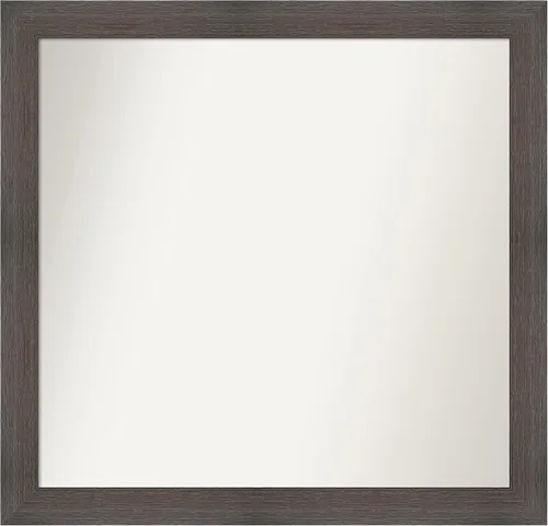 Miniatura 519 de Amanti Art Espejo de pared personalizado no biselado (24 x 27 pulgadas), marco estrecho de nogal chipre - varios tamaños personalizados - Espejo