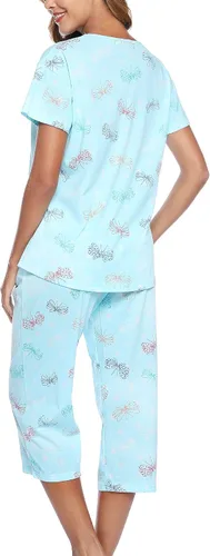 Miniatura 5 de ENJOYNIGHT - Conjunto de pijama para mujer con pantalones capri