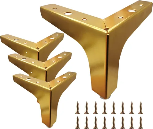 Miniatura 6 de Juego de 4 patas de metal para muebles de 4 pulgadas, patas triangulares modernas, color negro mate para sofá, armario, sofá, silla, otomana