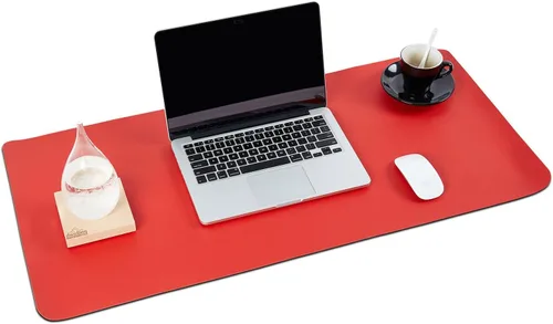 Tapete de escritorio de cuero, reversible, de piel sintética, impermeable, antideslizante, para oficina y hogar, alfombrilla grande para mouse,