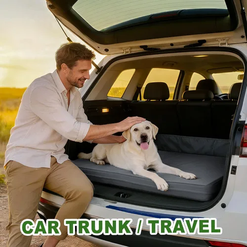 Miniatura 5 de Vonabem Cama Grande para Perro Impermeable Lavable Almohadilla XL para Jaula de 42 pulgadas, Camas para Mascotas de Cuero Duradero para Exteriores
