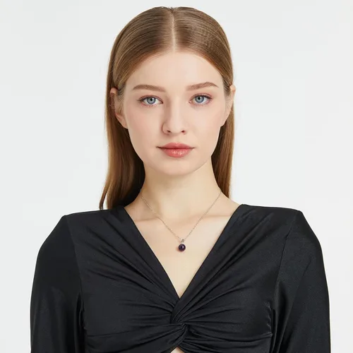Miniatura 6 de Collar de jade natural para mujer, de plata de ley, ajustable, hecho a mano, con dije de jade verde, collar de cristal curativo, regalo de buena