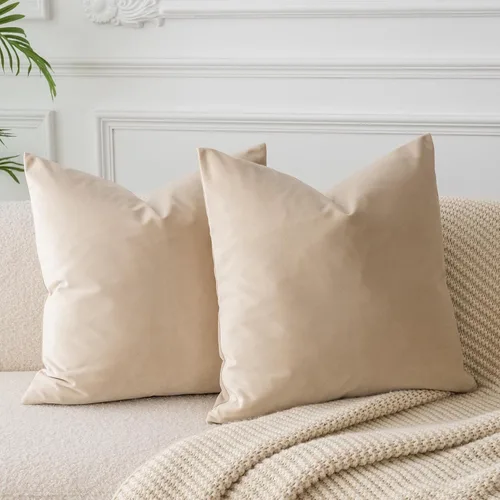 Miniatura 15 de Juspurbet - Juego de 2 fundas decorativas de terciopelo para cojines, fundas suaves para sofá, cama o sillón con cremallera oculta, para sala
