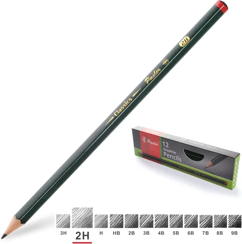 Pasler Lápices de dibujo profesionales para bocetos gráficos, 12 unidades (2H)