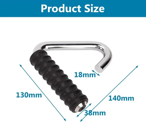 Miniatura 2 de Asas para dominadas, agarre de mango de fitness, asas plateadas resistentes en forma de C, barra de entrenamiento de fuerza para gimnasio, agarre