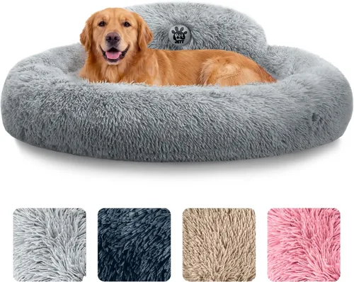 Miniatura 26 de PetJett - Cama calmante para perros pequeños, camas en forma de dona de 23 pulgadas, antideslizante y lavable, cama para mascotas de piel sintética