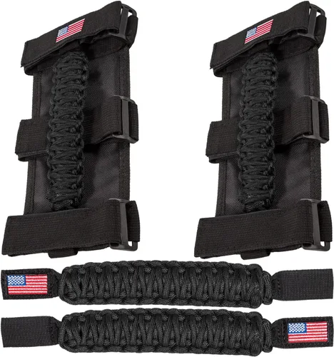 Asas de agarre de barra enrollable + Asa de agarre para reposacabezas para Jeep Wrangler YJ TJ JK JKU JL JLU Sport Sahara Freedom Rubicon Unlimited