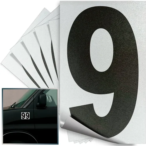 Miniatura 8 de iSYFIX Calcomanías de vinilo negro número 0 (Zero) – Paquete de 6 calcomanías de 1.5 pulgadas – Calcomanías de alta calidad, fondo reflectante
