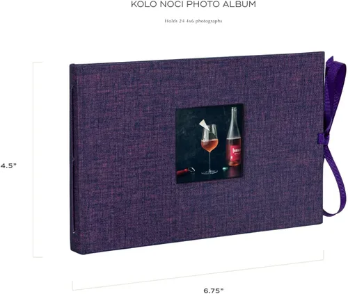 Miniatura 2 de Álbum de fotos pequeño Kolo Noci de 4 x 6, para 24 fotos, ideal para bodas y libros de bebé, chambray amatista