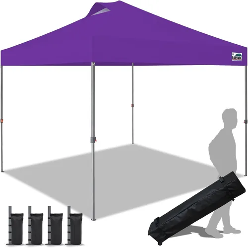 Miniatura 18 de Eurmax Tienda de campaña desplegable de Estados Unidos de 10 x 10, tienda de campaña para eventos de grado comercial con bolsa rodante patentada sin