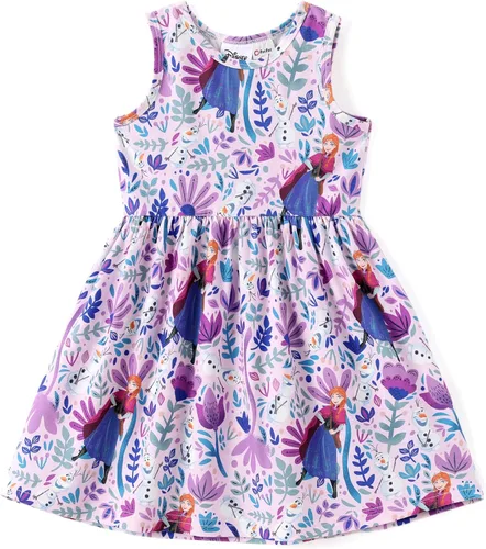 Miniatura 8 de Disney Minnie Mouse Princess Frozen Elsa Stitch - Vestido para niñas sin mangas y manga corta, ropa casual de verano para bebés y niños pequeños