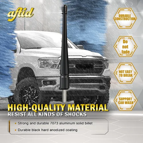 Miniatura 3 de Antena corta de aluminio para accesorios GMC Sierra 1500 2007-2026 - Reemplazo de antena de camión a prueba de lavado de autos - 4 pulgadas