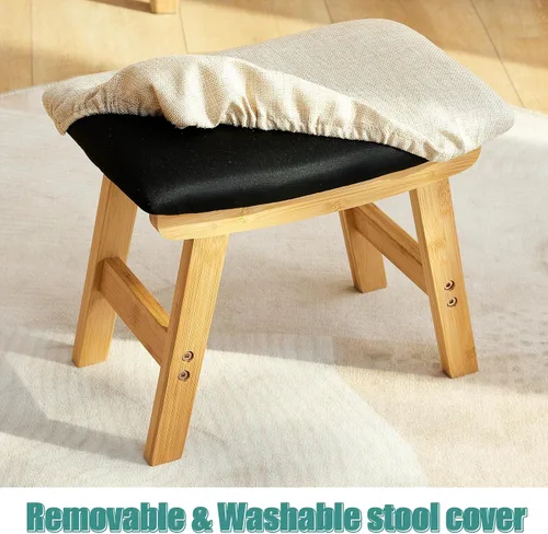 Miniatura 7 de viewcare Reposapiés Otomanos, Reposapiés Pequeño y Suave con Patas de Madera, Reposapiés Extra para Sofá para Entrada de Sala de Estar, Oficina