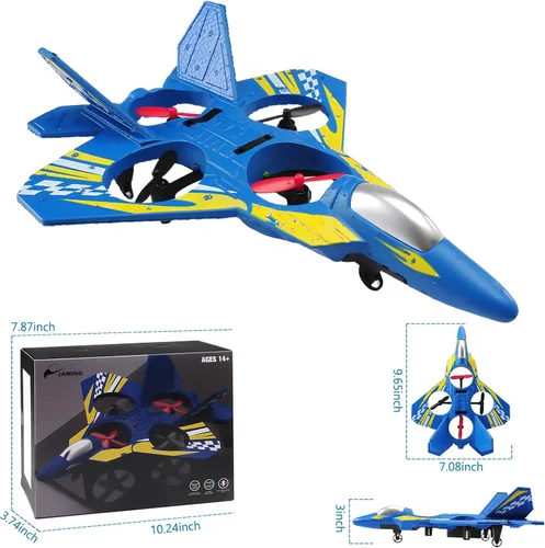 Miniatura 9 de jaming Aviones de control remoto de espuma, aviones RC de 2.4 GHz con luz, giro de 360°, rollo de acrobacias, drone de juguetes para adultos y niños