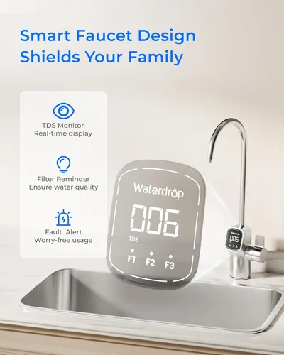 Miniatura 8 de Waterdrop X8-PRO - Filtro de agua de ósmosis inversa de doble flujo, Certificado NSF/ANSI 42 & 58 & 372, Sistema de ósmosis inversa sin tanque