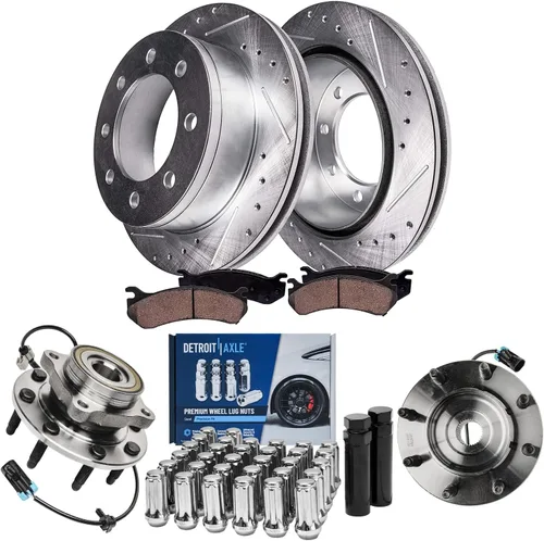 Miniatura 57 de Detroit Axle - 4 rotores de freno para Chevrolet Cruze Volt Orlando Verano, rotores de freno de disco perforados y ranurados de repuesto : rotor