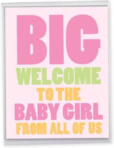 Miniatura 10 de NobleWorks, Divertida tarjeta de felicitación para bebé, tarjeta de embarazo con sobre, de todos nosotros (8.5 x 11 pulgadas), Big New Baby Congrats