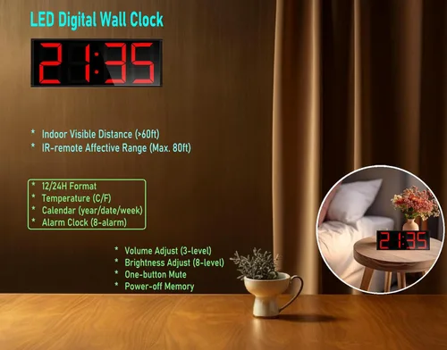 Miniatura 4 de Reloj temporizador de gimnasio en casa extra grande de 17.3 pulgadas, temporizador de intervalo de entrenamiento programable, reloj de pared