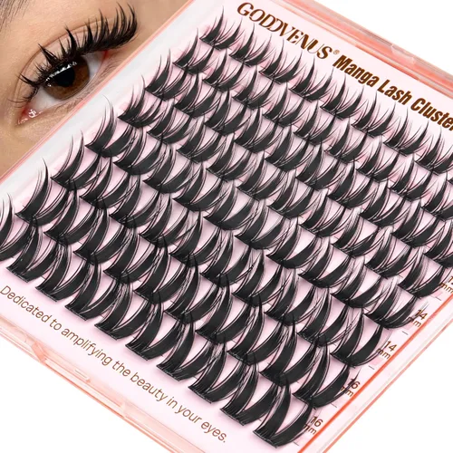 Miniatura 17 de Goddvenus BUNNY - Kit de racimos de pestañas de manga natural, extensiones de pestañas en racimo de hadas, extensiones de pestañas individuales, kit
