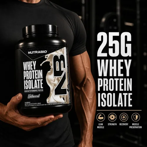 Miniatura 2 de NutraBio 100% Proteína de suero aislado en polvo, 25g de proteína con perfil completo de aminoácidos, sin transgénicos, libre de soja y gluten, baja