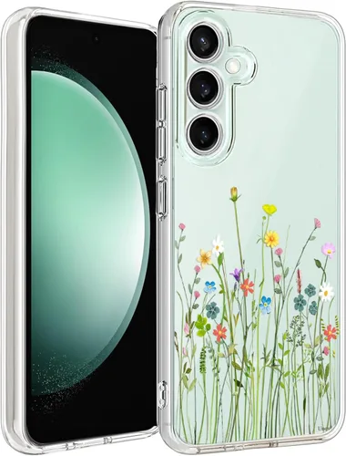 Miniatura 19 de Unov Funda compatible con Galaxy S23 transparente con diseño de TPU suave, absorción de golpes, patrón delgado en relieve protector de 6.1 pulgadas