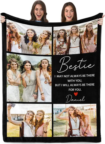 Miniatura 17 de Envío al día siguiente, regalos de cumpleaños para mejores amigas, manta personalizada con fotos, regalos de manta para mejores amigas y BFF, regalo