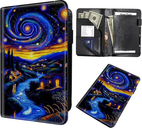 Miniatura 22 de Server Book,Waitress Book,5x9 Inch Server Books for Waitress & Waiter, Cute PU Leather Serving Book Guest Check Presenters Organizer with Zipper