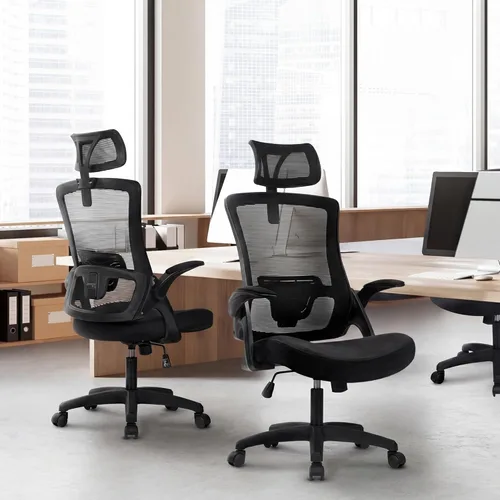 Miniatura 7 de NEO CHAIR Silla de escritorio de oficina para computadora de juegos, respaldo alto, asiento cómodo de malla con reposacabezas ergonómico ajustable