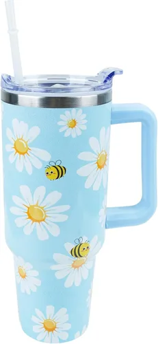 Miniatura 14 de Vaso de 40 onzas con asa y tapa con pajita a prueba de fugas Regalos inspiradores de cumpleaños del Día de la Madre para mujeres, hombres