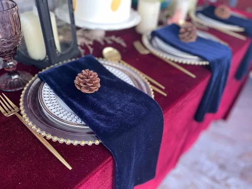 Miniatura 11 de Servilletas de terciopelo, 20 x 20 pulgadas, servilletas de cena suaves, servilletas de boda, servilletas de mesa adecuadas para bodas, fiestas