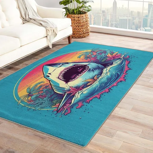 Miniatura 9 de Alfombras de peces para habitación de niños, alfombra de pescado y decoración del hogar, alfombra de 2 x 3 pies, alfombras subacuáticas