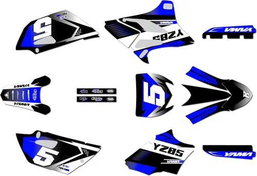 Kit de gráficos para Yamaha YZ85 2015-2018 y 2019-2021 TURBO Series Azul 09 Mil - Adhesivos para motocicleta Dirt Pit Bike Motocicleta, accesorios