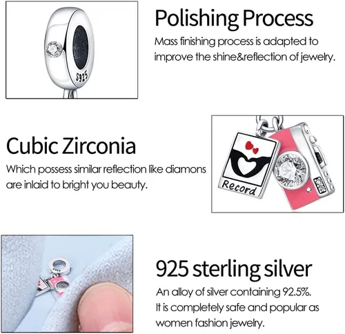 Miniatura 115 de KUNSIR Los abalorios se adaptan a pulseras Pandora para mujer, plata de ley 925, cuentas colgantes de joyería para niñas, dijes de feliz cumpleaños