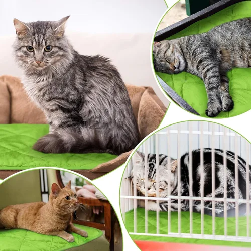 Miniatura 19 de Paquete de 4 Almohadillas Autocalentables para Gatos, Alfombrilla Autocalentable para Perros que Refleja el Calor Corporal, Almohadilla Térmica