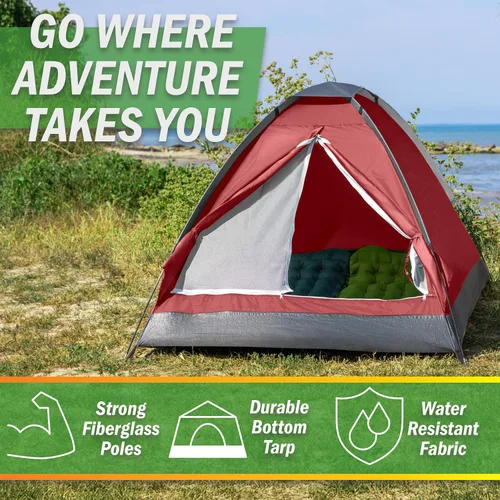 Miniatura 3 de Tienda de campaña Happy Camper para dos persona por de Wakeman Outdoors Rojo
