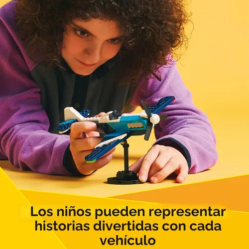 Miniatura 3 de LEGO Creator 3 en 1 Avión de Carrera de Aviones Juguete - Juguete de Construcción con 3 Opciones de Construcción, Avión, Avión de Caza o Helicóptero