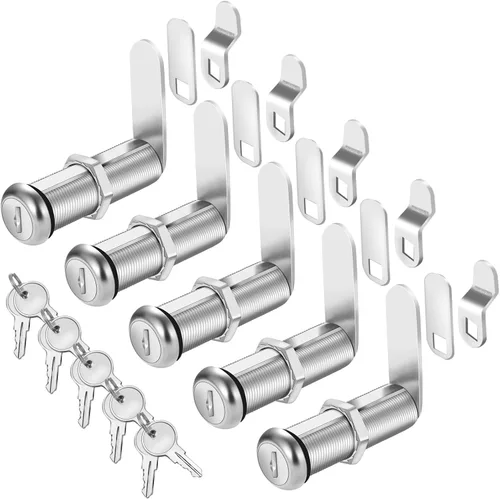 Miniatura 11 de Cerradura de gabinete Cylinnda con llaves, cerraduras de leva extra largas de 2" con llave similar, juego de 2 cerraduras de leva de gabinete