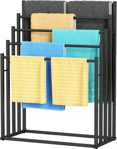 Miniatura 9 de Honiter Toalleros para Baño, 2 Niveles Toallero Más Ancho para Secar Toallas al Aire Libre, Toallero Independiente, Soporte para Toallas de Piscina
