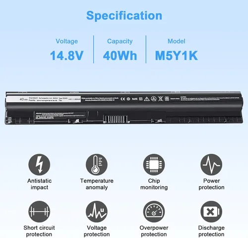 Miniatura 2 de Batería de repuesto M5Y1K de 14.8V 40wh para Dell Inspiron 14 15 17 5000 3000 Series 5559 5558 3451 3452 3458 3551 5458 5755 5756 5759 P47F 51F P52F