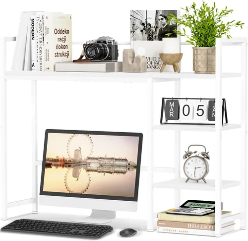 Miniatura 12 de Snughome Estante de Escritorio, Gabinete de Escritorio de 38.6" para Monitor de Computadora, Estante Organizador de Escritorio, Estante de Negro