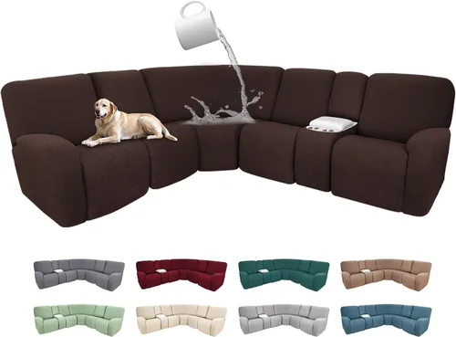 Miniatura 33 de Fundas de sofá reclinable seccional 100% impermeables para sofá reclinable en forma de L, funda de sofá modular de esquina en forma de L, fundas