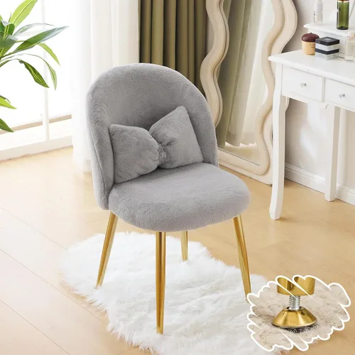 Miniatura 12 de VINGLI Silla de Maquillaje de Pétalo con Respaldo, Silla de Escritorio Linda para Niñas Sin Ruedas, Silla de Comedor Moderna, Pequeña Silla