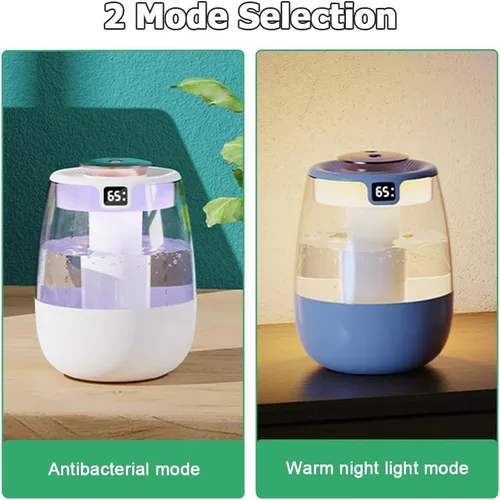 Miniatura 8 de DONGKER Humidificador de doble pulverización, humidificador de pantalla digital USB silencioso de 1 litro con 2 modos de niebla y luz nocturna
