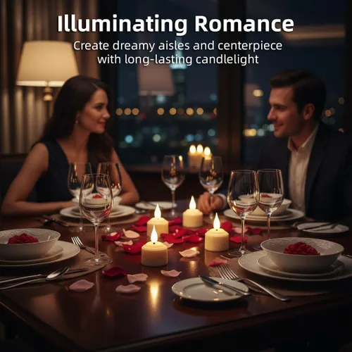 Miniatura 4 de Velas de té recargables sin llama con temporizador remoto y base de carga, velas LED que funcionan con pilas, velas USB para otoño, boda, Navidad