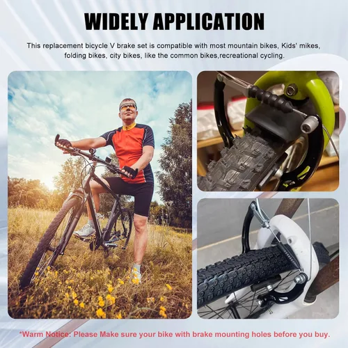 Miniatura 7 de Juego de frenos de bicicleta tipo V delanteros y traseros para bicicleta, palanca de freno MTB, kit de cables interiores y exteriores con llaves