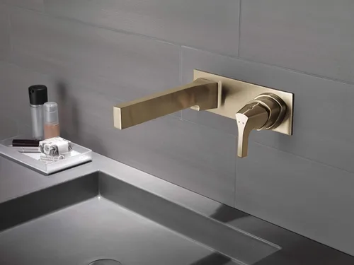 Miniatura 4 de DELTA FAUCET T574LF-CZWL - Grifo de baño de una sola manija para montaje en pared, bronce champán