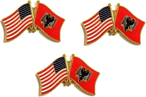 Miniatura 126 de 3 Pines de solapa con banderas de Estados Unidos y países internacionales, paquete de 3 pines dobles con diseño de banderas de Estados Unidos