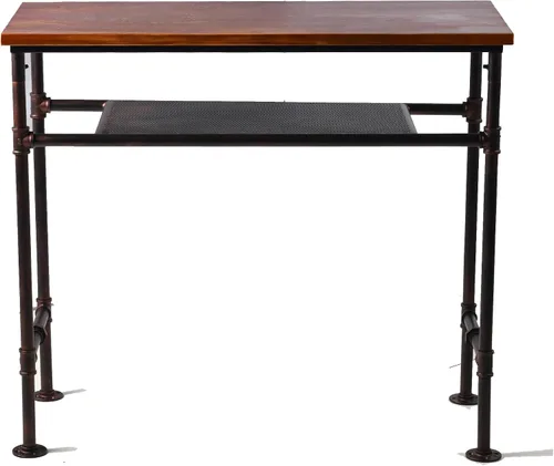 Miniatura 5 de Mesa rectangular de madera de pino maciza de 41.3 pulgadas de altura, barra de bar rectangular de altura para cocina, comedor con estante adicional